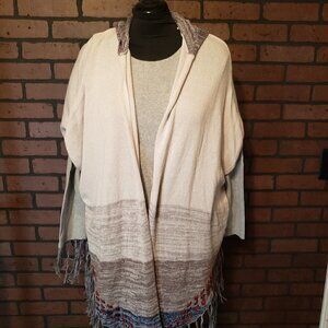 Lovestitch Gray Fringe Open Kimono Style Jacket